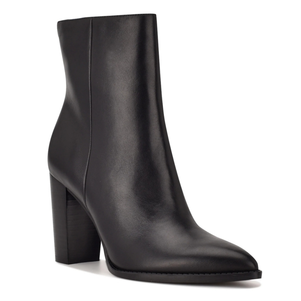 Nine West black leather booties Suze 6.5